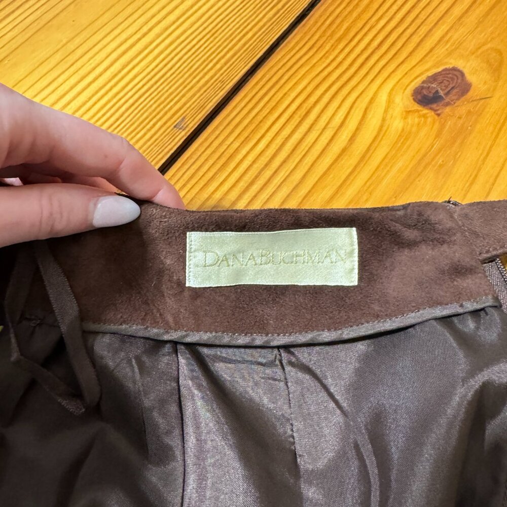 Dana Buchman Brown Suede Skirt size - Picture 6 of 9